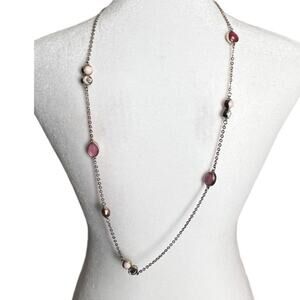Fashion Statement Beaded and Silver Tone Necklace